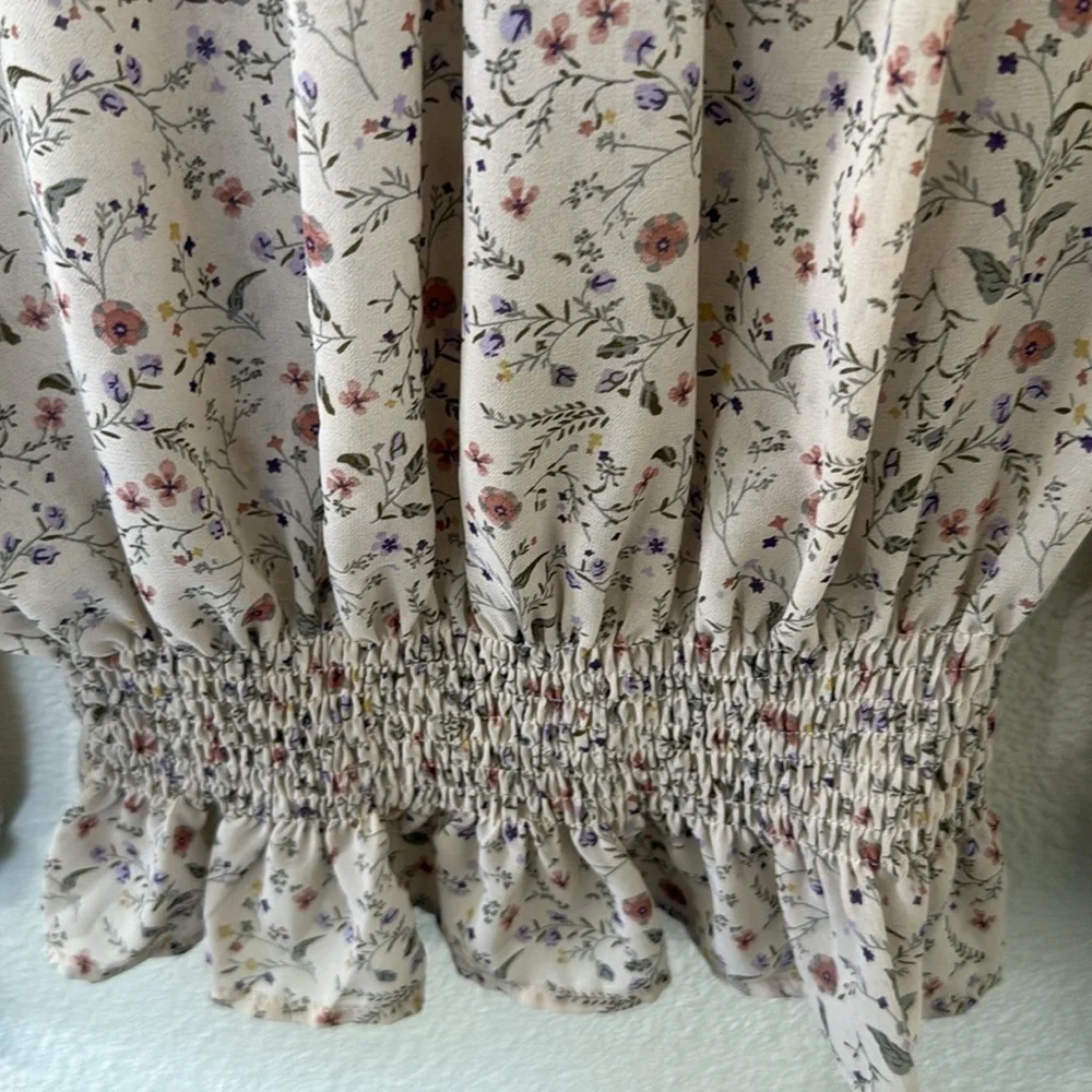 Fashion Nova Floral Long Sleeve Blouse XS - Picture 2 of 5